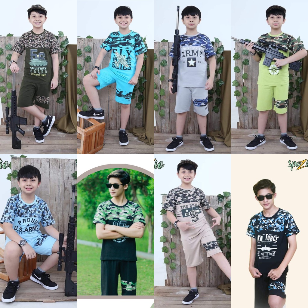 RAF SPAZIO Setelan Clothes Series Army Tentara Baju Setelan Anak Laki-Laki