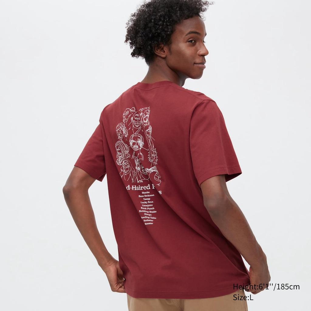 T-SHIRT ONE PIECE X UNIQLO 2022 | UNIQLO X ONE PIECE FILM RED | UT GRAPHIC T-SHIRT | AKAGAMI | SHANKS | KAOS ANIME | STREETWEAR-4