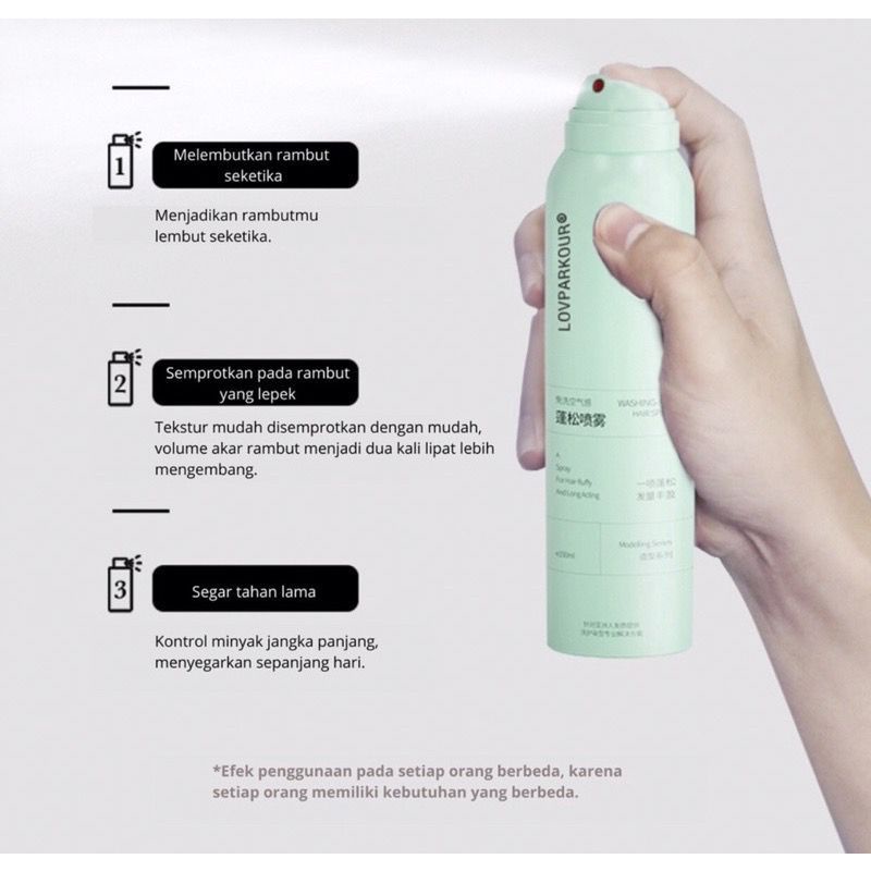 Dry Shampoo Semprotan Rambut Kering Spray Untuk Mengembangkan Penata Rambut Minyak Shampo Viral 150ml [ LOVERPARKOUR ORIGINAL ] Kontrol Berminyak Sampo Vitamin LOVE PARKOUR