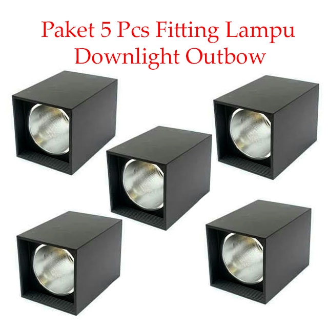 Paket 5 Pcs Lampu Downlight OutBow Ukuran 3.5 Inch - Hitam