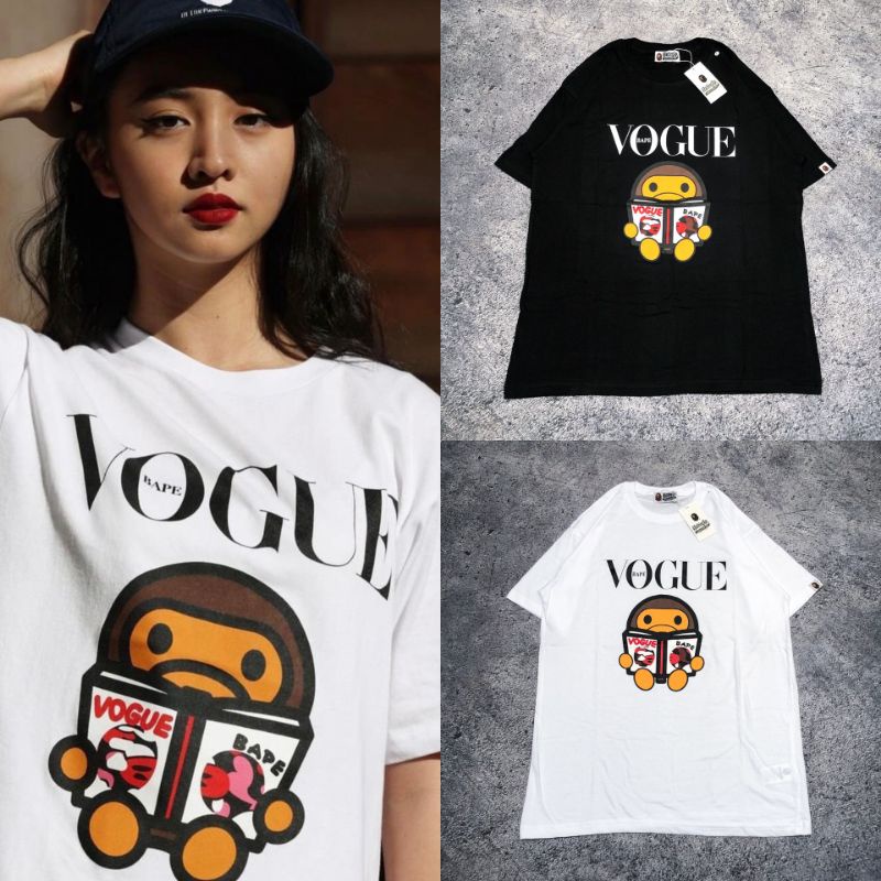 KAOS BAPE X VOGUE TSHIRT BRANDED ORIGINAL MIRROR