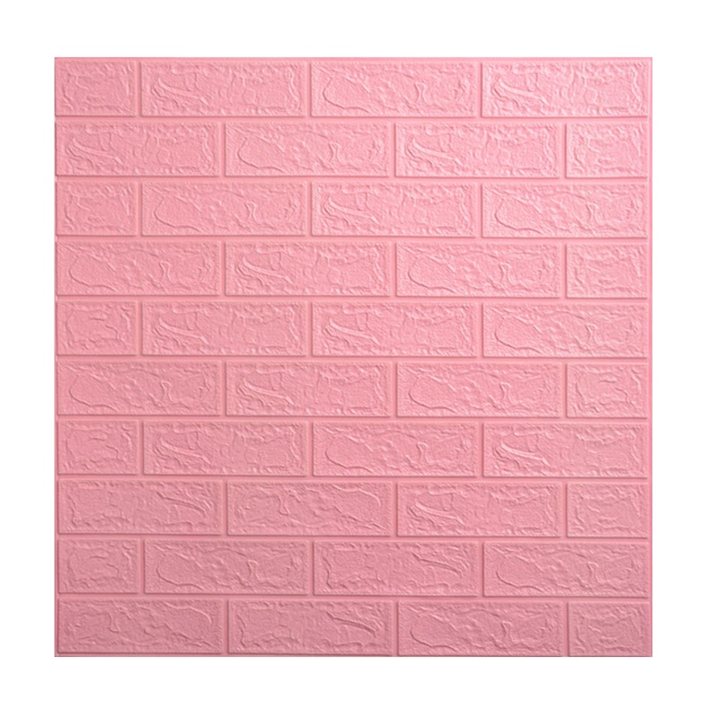 [COD] Wallpaper Dinding Wallpaper 3D Walpaper Foam Motif Batu Bata Good Quality Pabrik 70x77CM Ketebalan Sebenarnya 6MM-PINK 70*77CM