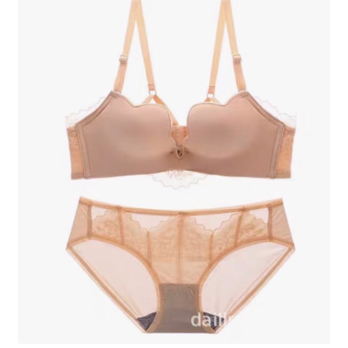 Bra set korean style (K-BS49A) Bra + CD busa push up tanpa kawat
