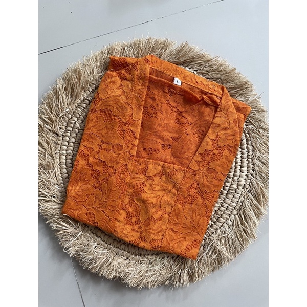 kebaya brokat sofia stretch tangan panjang ukuran L