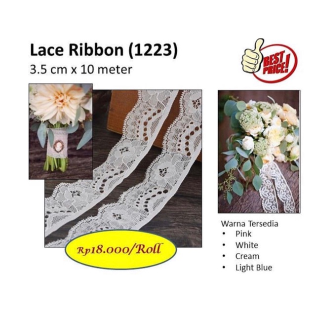 

Lace Ribbon - Pita Renda - handbouquet - barang florist(1223)