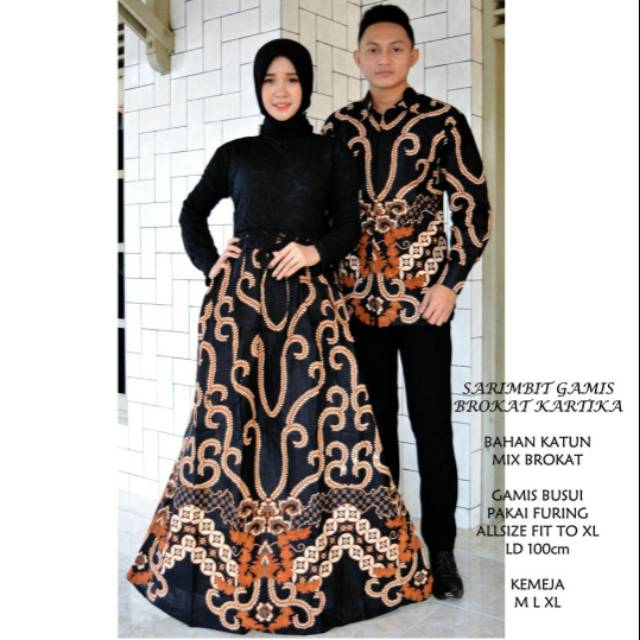 SARIMBIT GAMIS BROKAT KARTIKA COUPLE GAMIS BATIK MURAH TERBARU