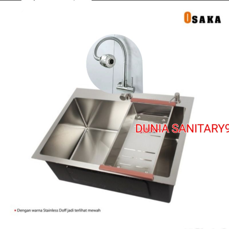 Paket Kitchen Sink INOBE 6045 Stainless Bak cuci piring Stainless SUS 304