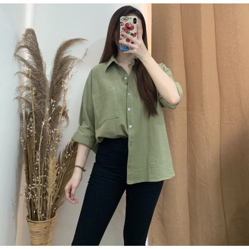 KEMEJA LINEN OVERSIZE / OLIVIA SHIRT / ATASAN WANITA