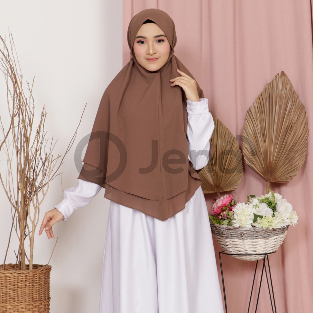 Bergo Maryam 2 Layer Hijab Instan Diamond Khimar Tali Non Pad Krudung Instant Kerudung Jilbab Jumbo