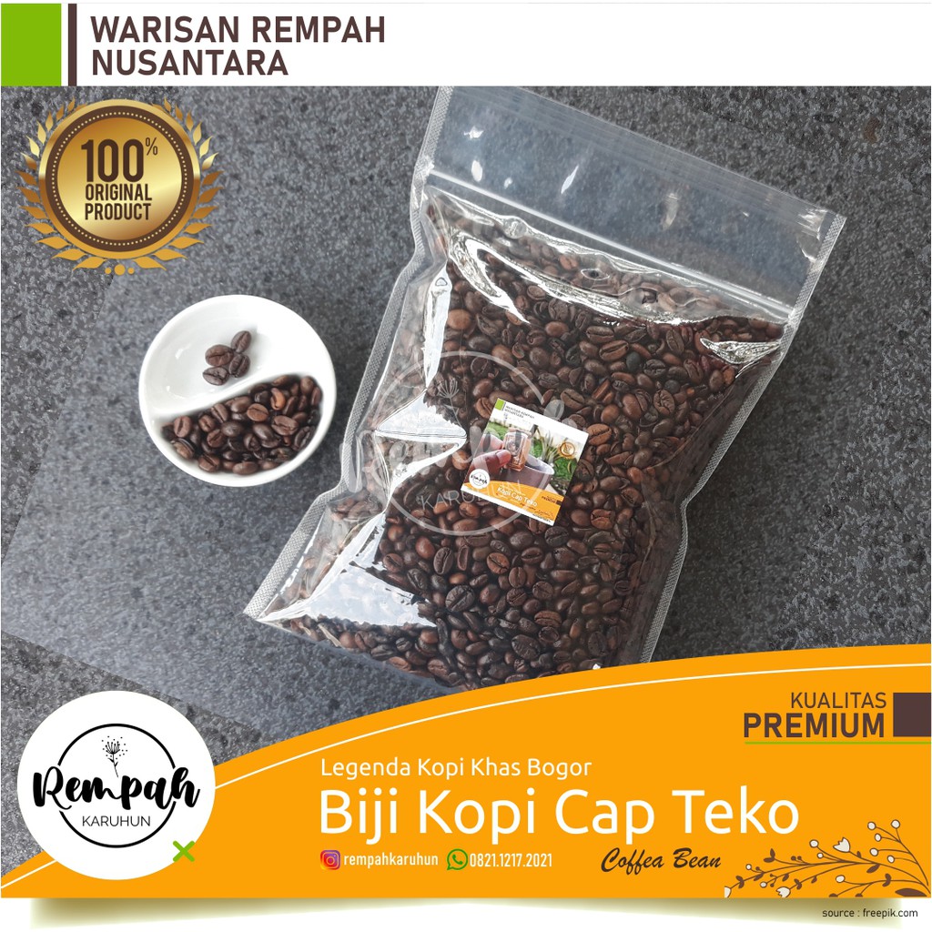 

Kopi Cap Teko (Biji) 500g / Roasted Coffee / Rempah / JSR PREMIUM
