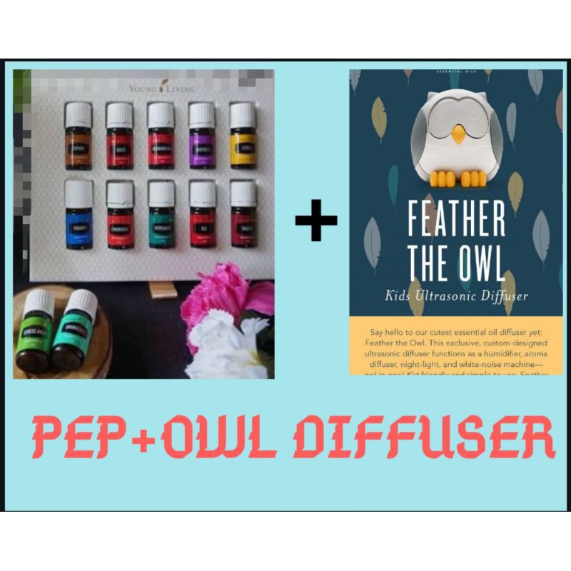 PEP KIT WITH OWL DIFFUSER (FEATHER THE OWL DIFFUSER)  YOUNG LIVING