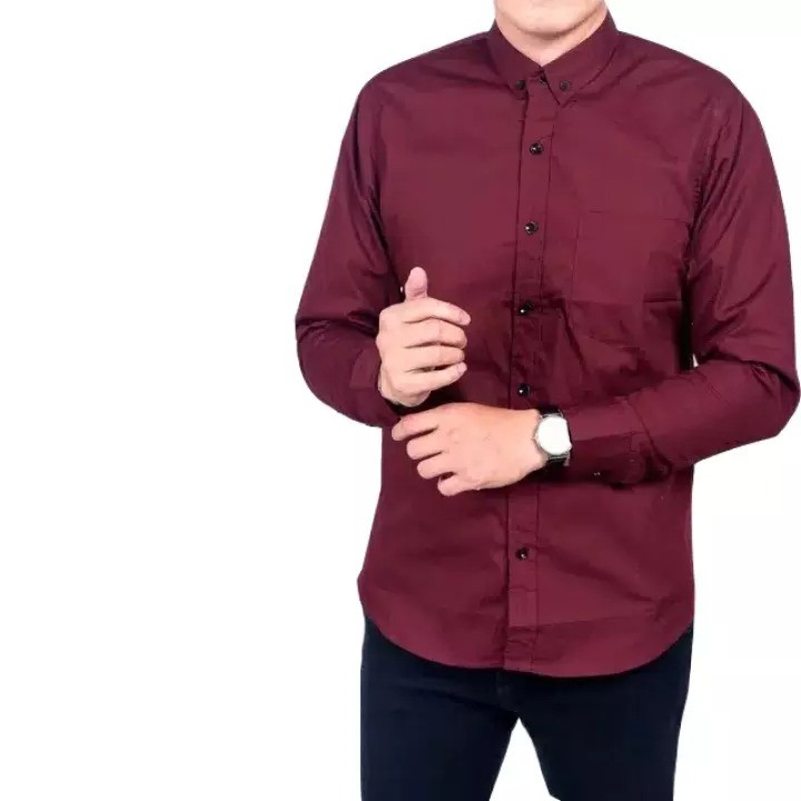 KEMEJA PANJANG CASUAL PRIA POLOS PREMIUM SLIM FIT