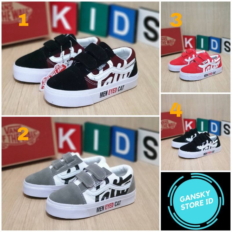 SEPATU ANAK VANS MURAH OLDSKOOL PREMIUM QUALITY VANS KIDS PATTA MEN EYED CAT