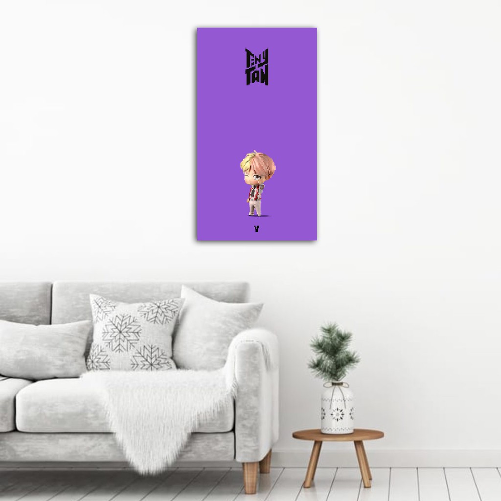 wall decor tiny tan bangtan boys / BTS ukuran 15X30 bahan MDF