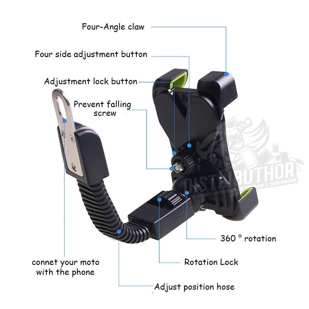 Phone stand holder motor penyangga hp penahan dudukan handphone SPION di motor anti slip aman bracket phone NBX06