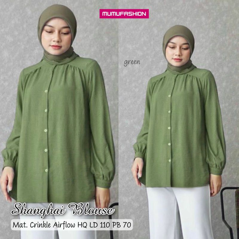 MUMU - Alina Blouse Atasan Wanita Crinkle Ld 120 Kekinian Terlaris Viral By Mumufashion Grosir Pakaian Solo