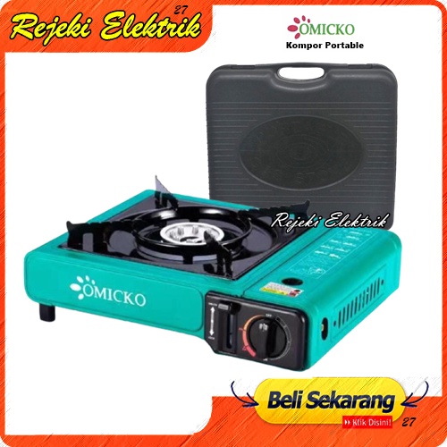 Kompor Gas Portable 2 in 1 Omicko Varian warna Terbaru ( RANDOM ) Biru - Hitam - Tosca - Merah - Kuning - Ungu