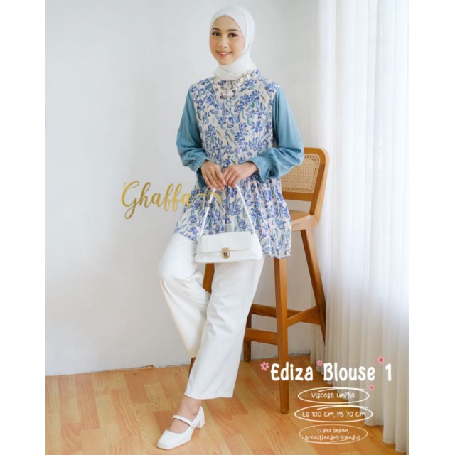 EDIZA BLOUSE kode 1 BY GHAFFA THE LABEL (BLOUSE MOTIF) Blouse muslimah rayon viscose rekomended