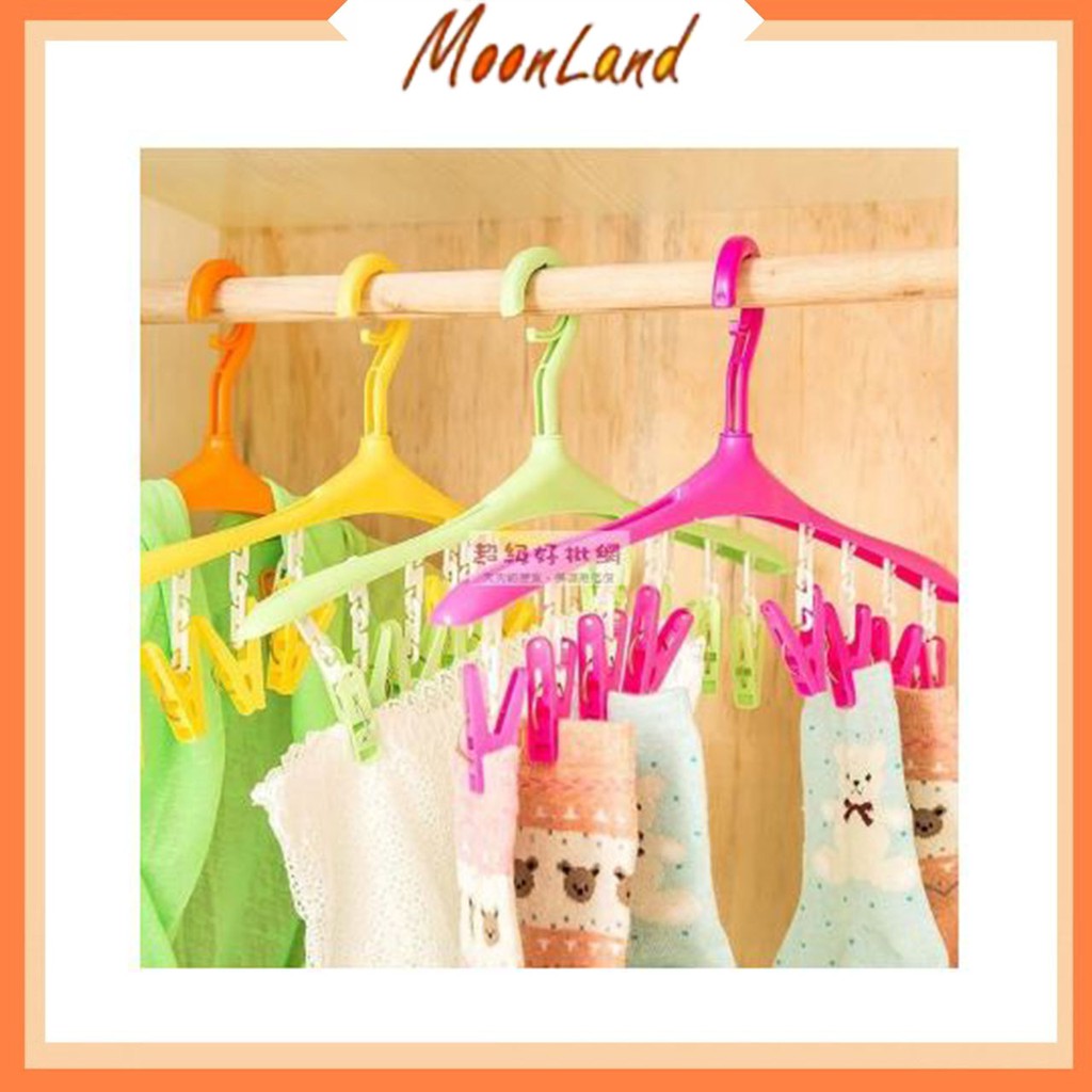 MoonLand 120 8 In 1 Hanger Serbaguna Jepitan Kaos Kaki Jemuran Baju Multifungsi