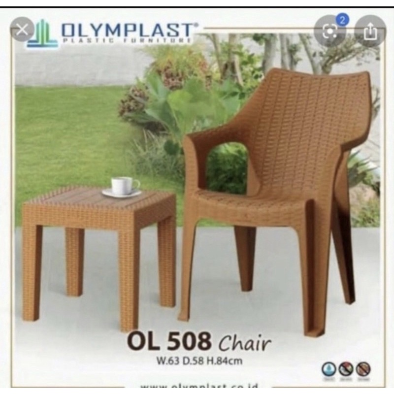 kursi plastik olymplast 508 plus meja