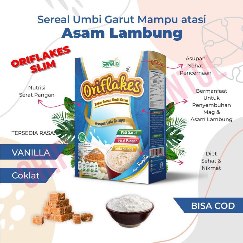 ORIFLAKES Sereal Diet umbi garut asam lambung maag gerd