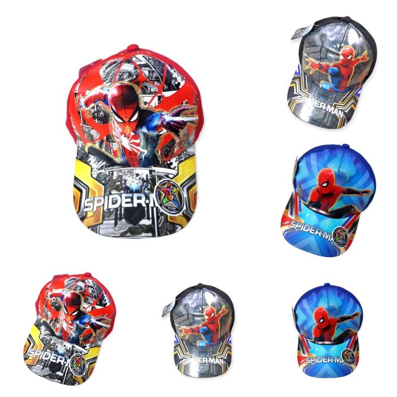 Topi Anak Print Spiderman||Topi Anak Laki-Laki