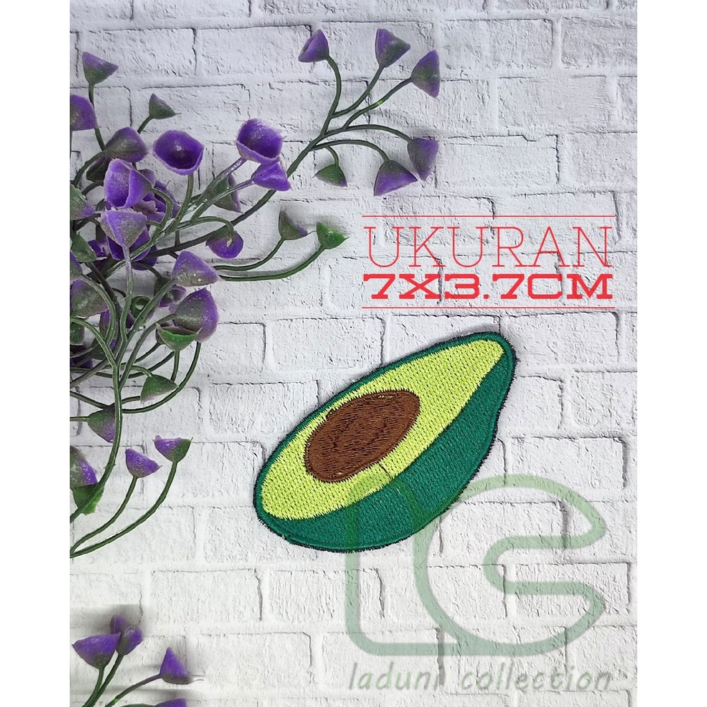 PATCH BORDIR TEMPEL AVOCADO / PATCH BORDIR BUAH AVOCADO