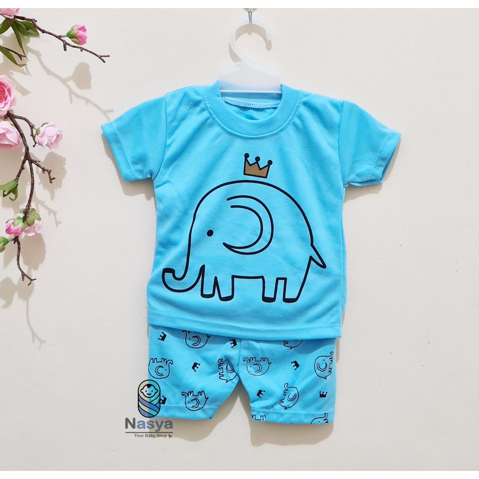 [J-001] Setelan Baju Bayi Pendek / Pakaian Laki-laki Murah Newborn (0-6 bulan)