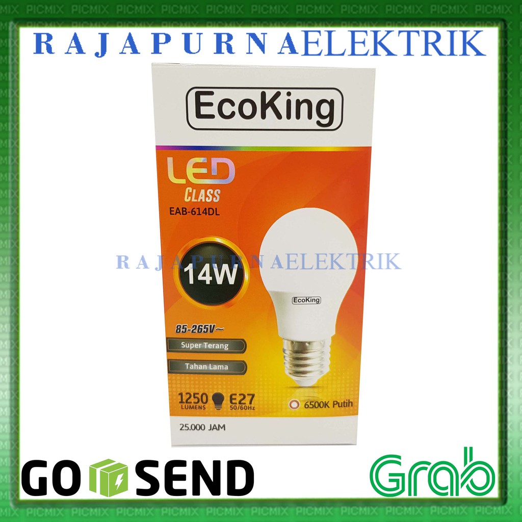 LAMPU LED 14W - 14 watt ECOKING SUPER TERANG - TAHAN LAMA (PAKET 10Pcs)