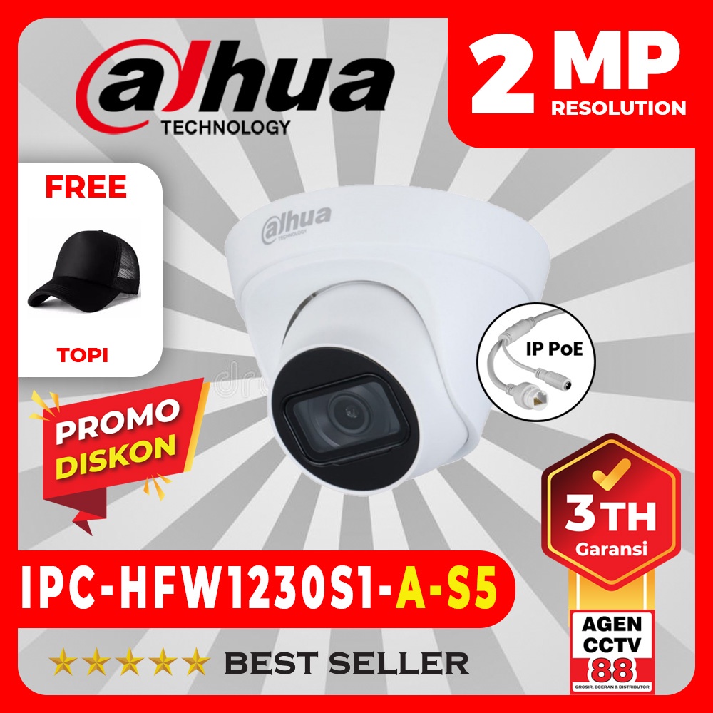 DH-IPC-HDW1230T1-S4 IP Camera CCTV Indoor DAHUA 2MP COOPER ONVIF PoE