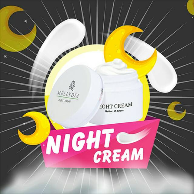 MELLYDIA NIGHT CREAM PEMUTIH PENCERAH WAJAH AMAN BPOM - MELLYDIA BPOM