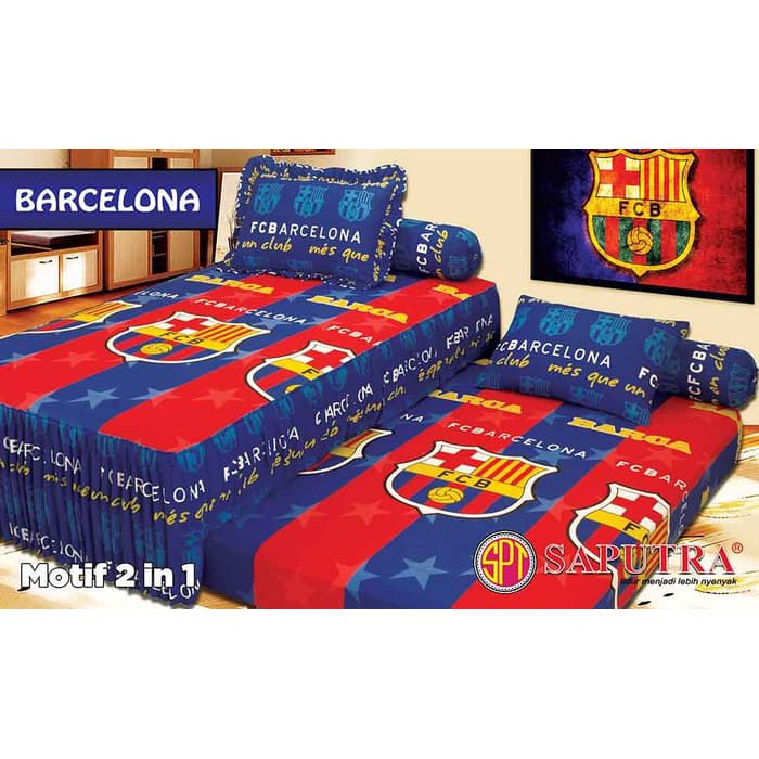 Sprei Saputra Twin 2 in 1 120 x 200 Barcelona