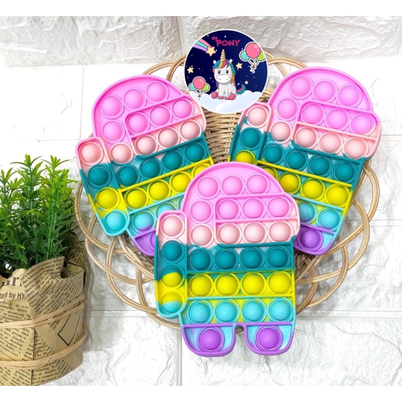 POP IT FIDGET/mainan viral tiktok/mainan pop it/mainan sensorik-AmongUs Pastel2
