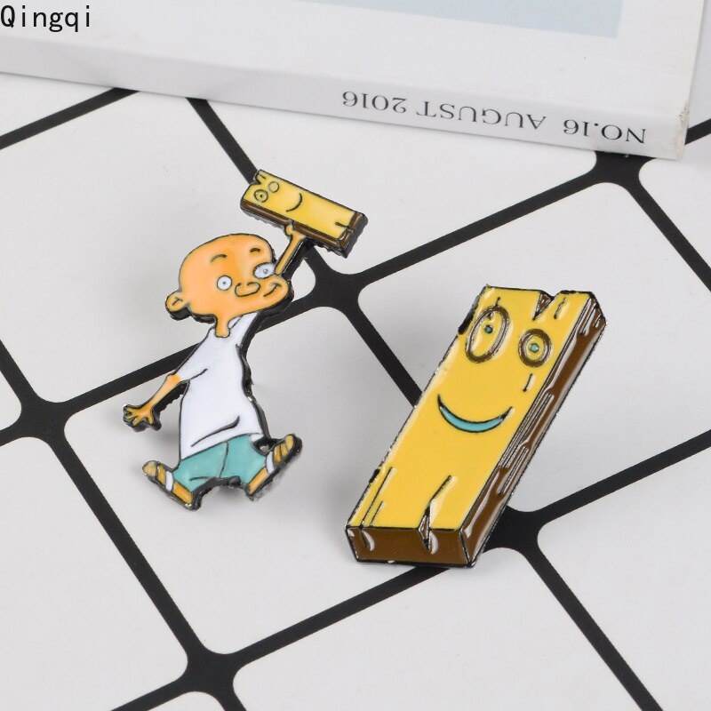 Bros Pin Enamel Desain Kartun Anime Jonny and Plank Untuk Hadiah Teman