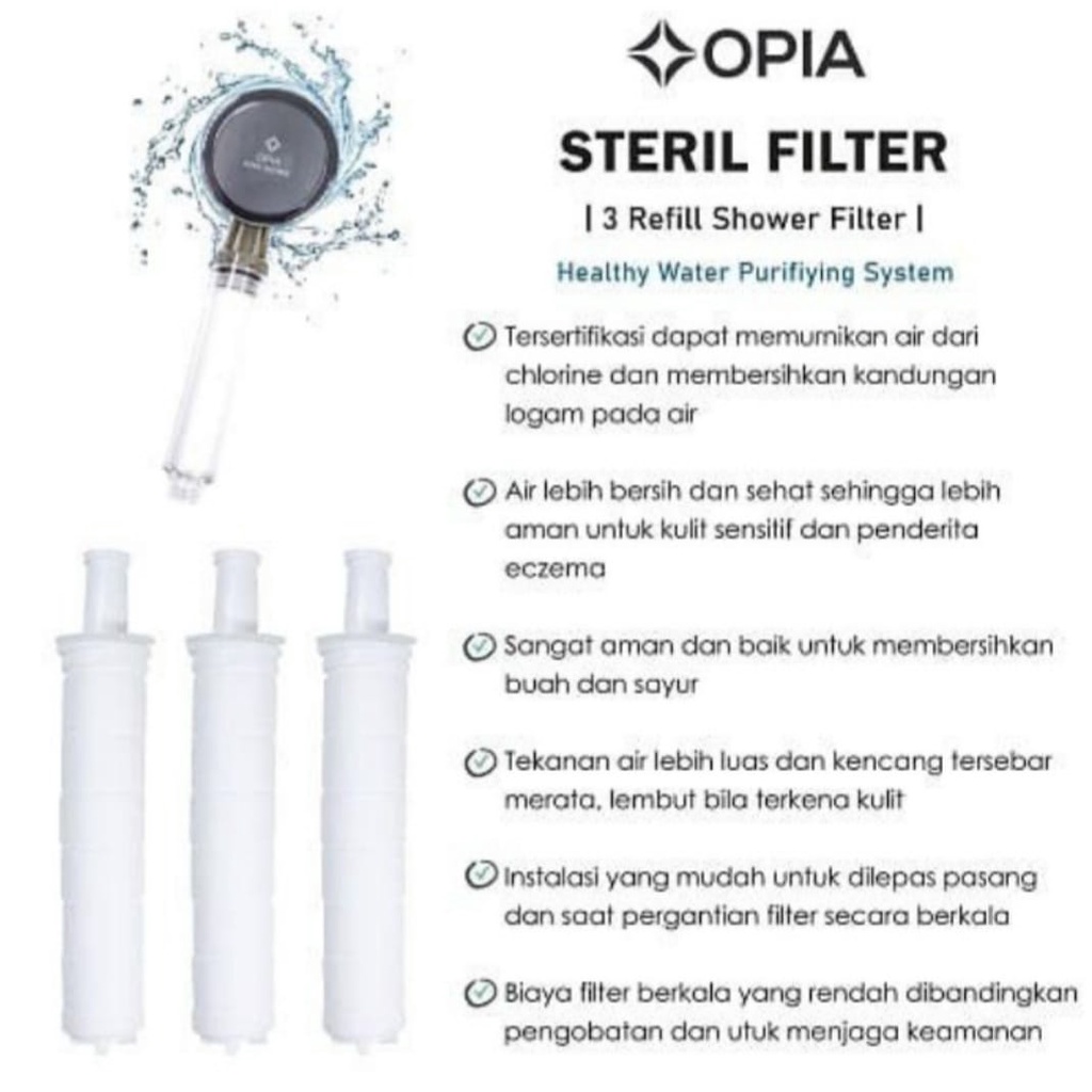 Opia Steril Shower Body Filter Refill Pack (3pcs)