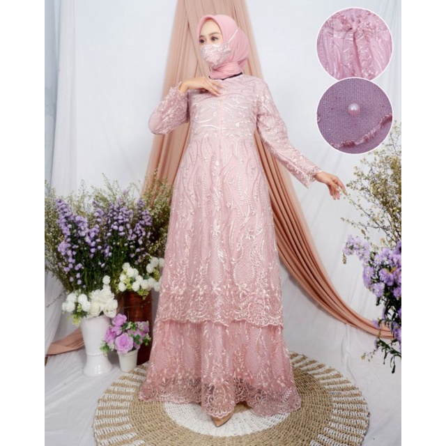 gamis muslim tingkat premium kalista/gamis fashion muslim