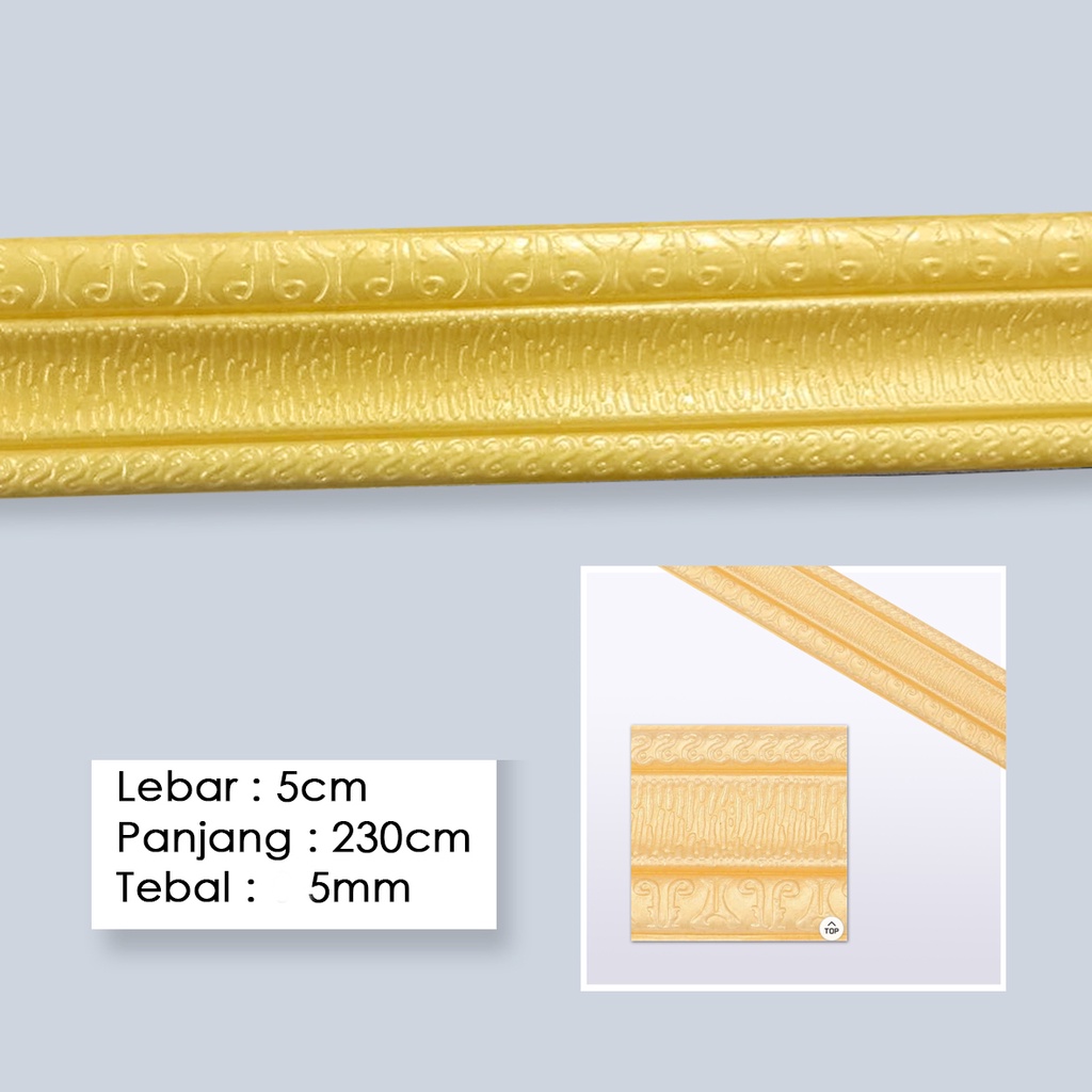 LIST BORDER FOAM 3D STICKER HIGHT QUALITY PANJANG 230CM-GOLD 5cm tebal 5mm