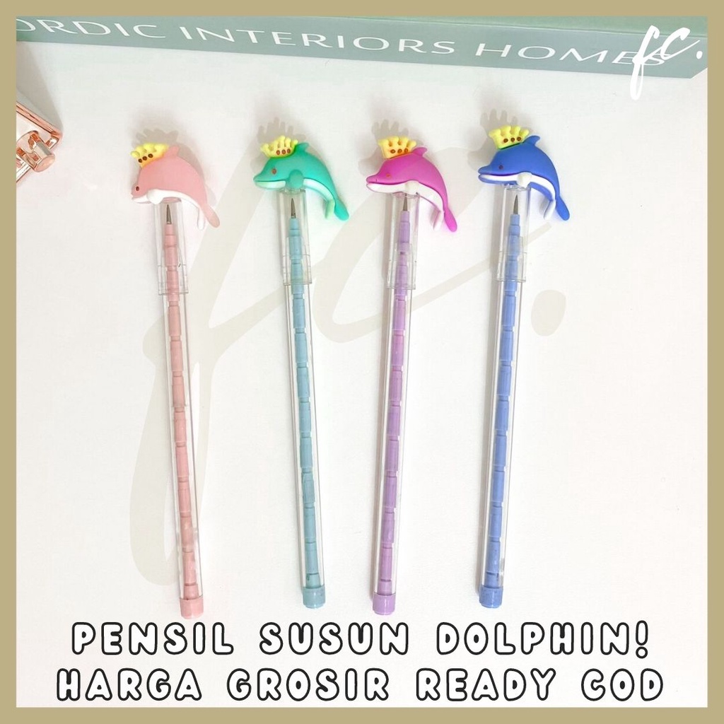 

Pensil Susun Sambung / Stackable Pencil Peluru / Pelor Dolphin Animal Seaworld Ikan Lumba Cute Alat Tulis Anak Sekolah Harga Grosir Ready COD