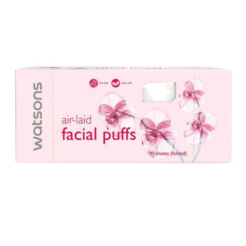 Watsons Facial Puffs Air Laid 90sheets 90pcs / Kapas Wajah Puff
