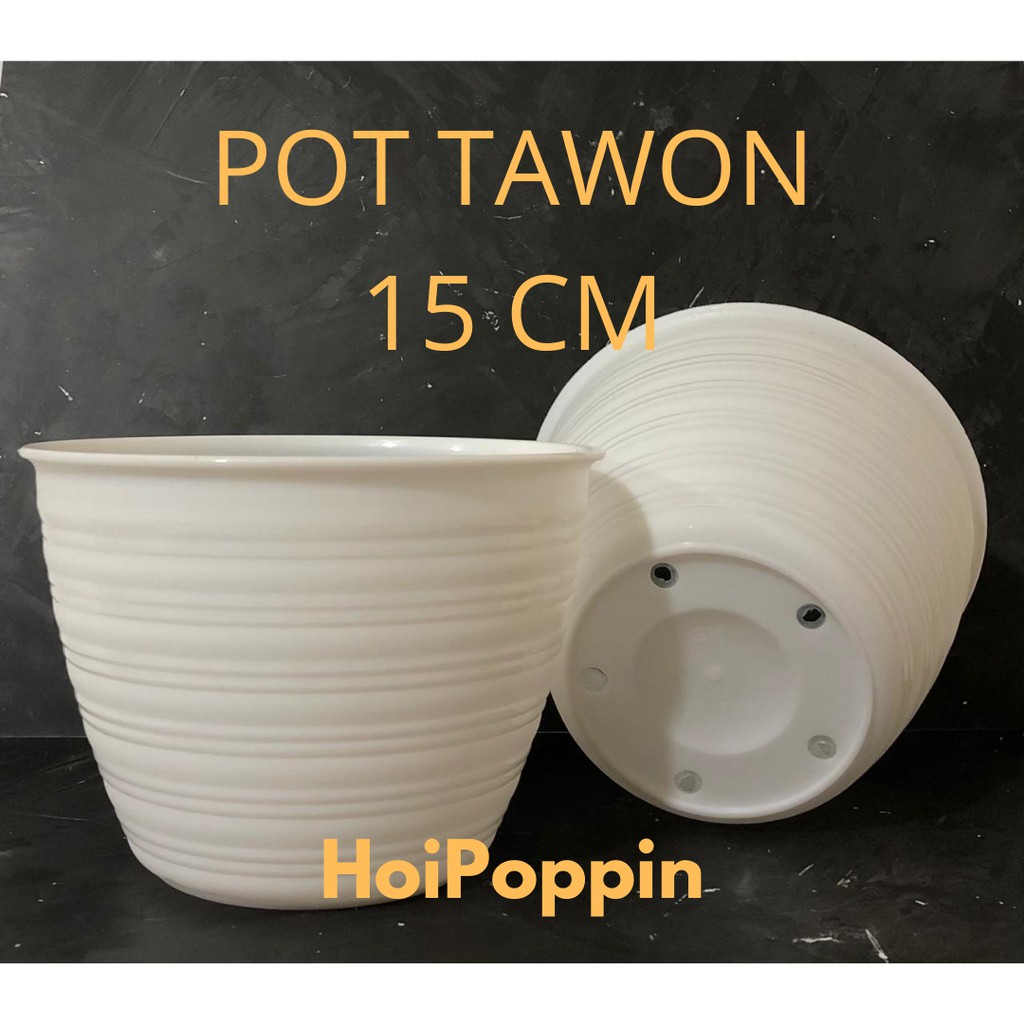 HPP - POT TAWON 15 / POT TAWON / POT 15 CM / POT PUTIH / POT INDOOR / POT BUNGA / POT WARNA / POT TANAMAN