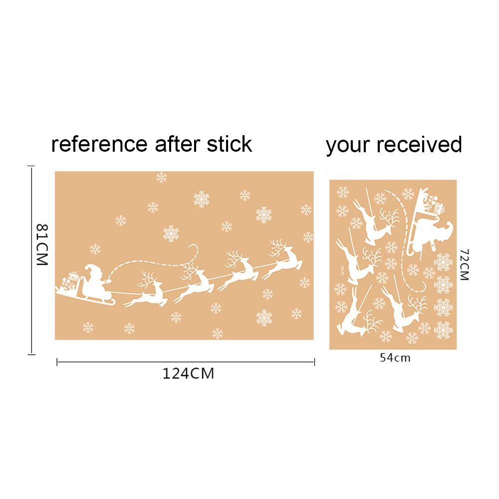 R-flower Static Sticker Removable Santa Claus Dekorasi Rumah Snowman Shop Window Putih Decal