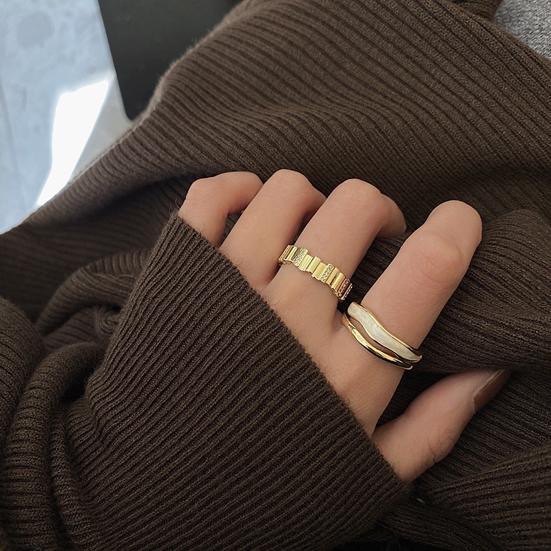 Cincin Model Terbuka Dua Lapis Gaya Korea