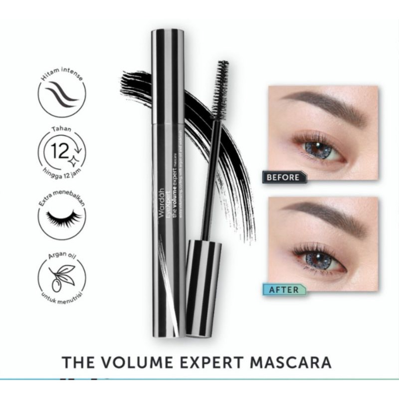 Wardah EyeXpert The Volume Expert Mascara - Mascara Waterproof Yang tahan lama dan anti air, maskara