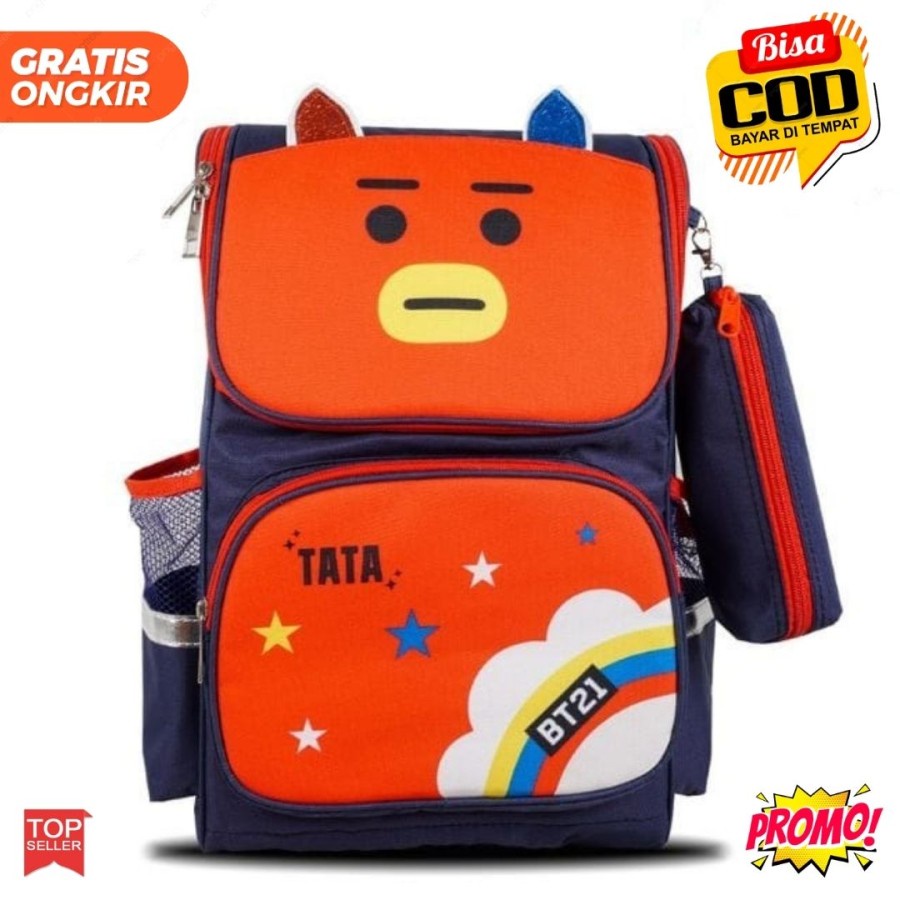 Tas Ransel Anak Sekolah / Tas Ransel Pengajian Anak / Tas Gaul Anak Perempuan Cewek TK SD BTS BT21