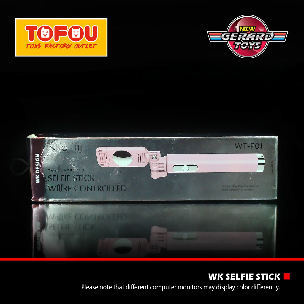 WK Design Selfie Stick Flash Shot Tongsis WT-P01 Pink Original