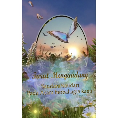 3D UNDANGAN PERNIKAHAN DIGITAL/ ONLINE TEMA BUTTERFLY RUSTIC