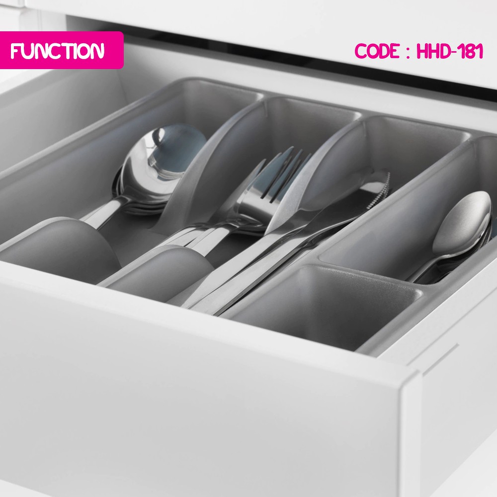 BAKI PERALATAN MAKAN SMACKER CUTLERY WARNA ABU ABU uk 26x31x4,5cm - HHD-181