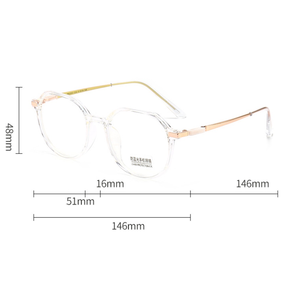 【COD Tangding】6 Colors Anti-Blue Light No Degree Round Frame Flat Glasses Frame Metal Clear Computer Glasses Eyeglasses