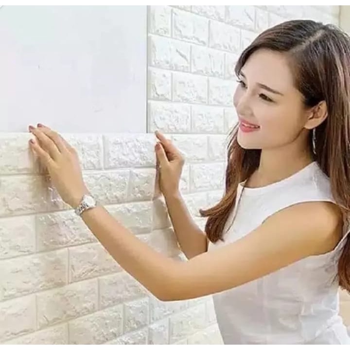 Wallpaper Dinding 3D Motif Batu Bata Foam Ukuran 70x77cm Ketebalan 3mm dan Banyak ukuran Lain Murah Meriah-5