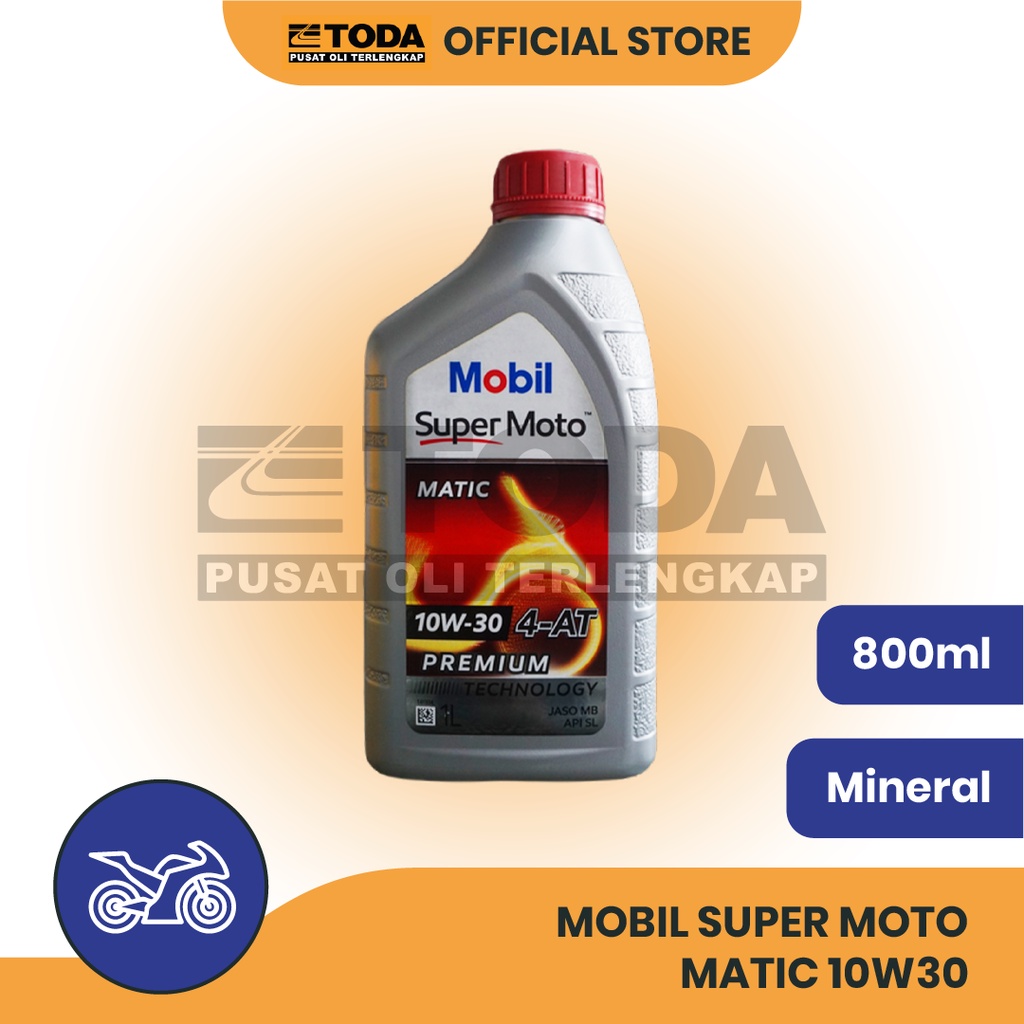 Oli Motor matic - MOBIL SUPER MOTO MATIC 10W30 800ml - Oli Mesin Motor
